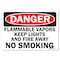 Signmission OSHA, Flammable Vapors Keep Lights and Fire Away No Smoking, 10in X 7in Rigid Plastic, P-710-L-19371 OS-DS-P-710-L-19371 - alternate 1